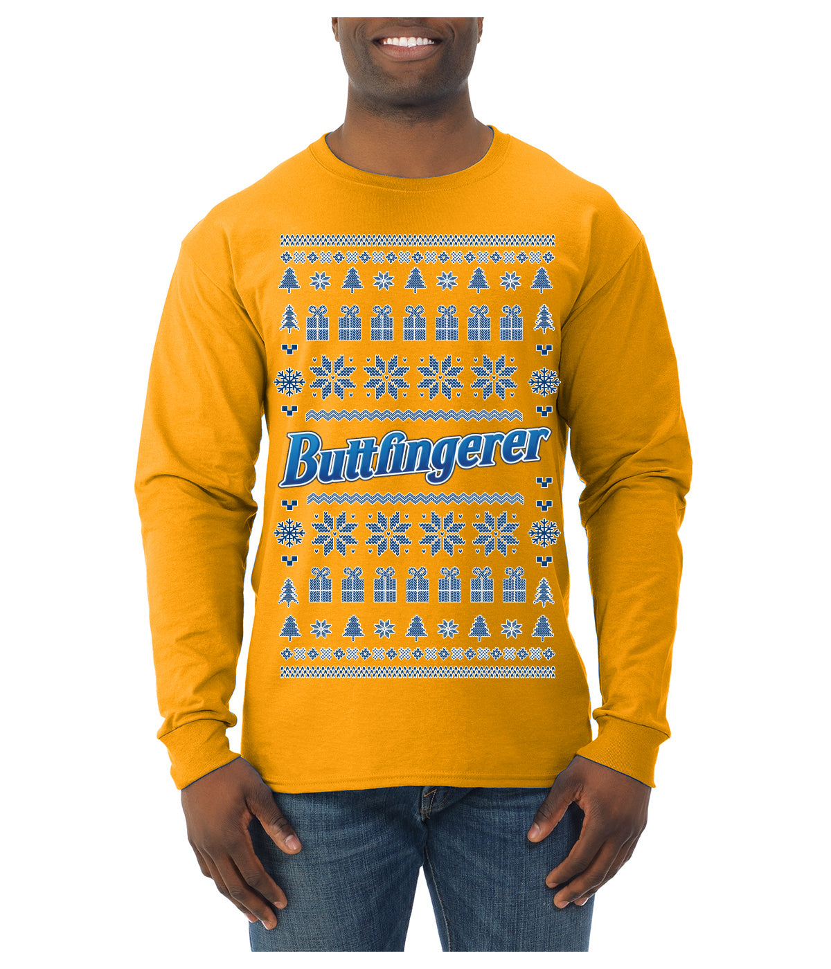 Buttfingerer Funny Butt Fingerer Dirty Classic Candy Bar Parody Humor Xmas Ugly Christmas Sweater Mens Long Sleeve Shirt