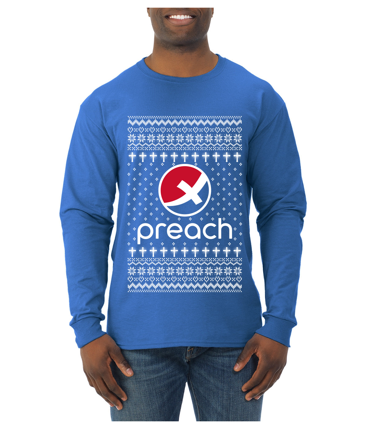 Enjoy Jesus Christ Parody Wordplay, Ugly Christmas Sweater Unisex Mens Long Sleeve Shirt