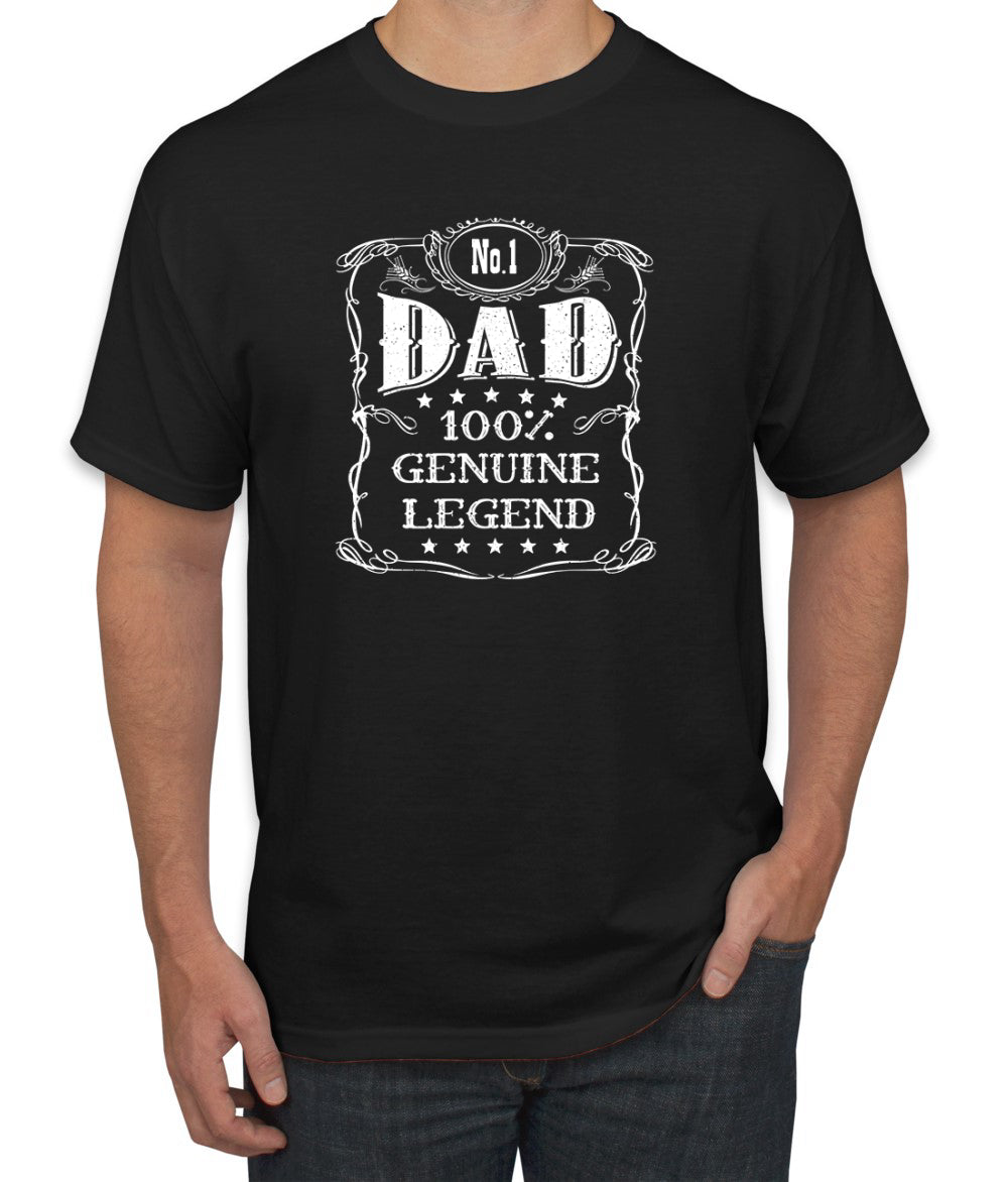 No. 1 Dad Genuine Legend T-Shirt - Best Dad T Shirt, Father's Day Gift from Daughter Son, for Husband Father's Day Men's T-Shirt