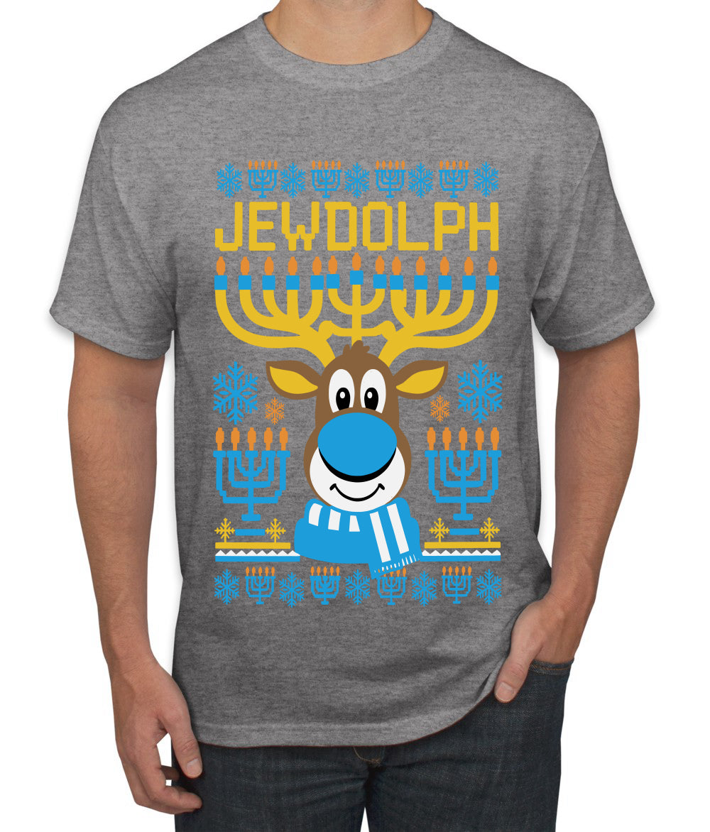 Jewdolph, Jewish Reindeer, Ugly Christmas Sweater Unisex Men's T-Shirt