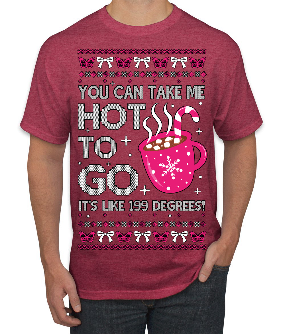 You Can Take Me Hot to Go, Hot Cocoa Viral Song Pop Music Ugly Christmas Sweater Men's T-Shirt