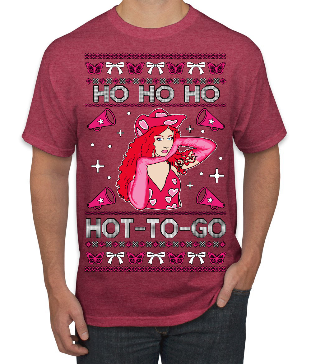 Ho Ho Ho Hot to Go, Viral Midwest Princess Song Dance Pop Star Concert Tour Merch Ugly Christmas Sweater Men's T-Shirt