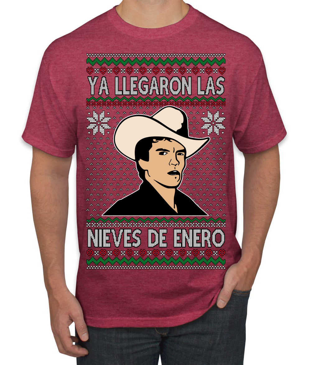 Ya Llegaron Las Nieves De Enero Chalino January Snow Ugly Christmas Sweater Men's T-Shirt