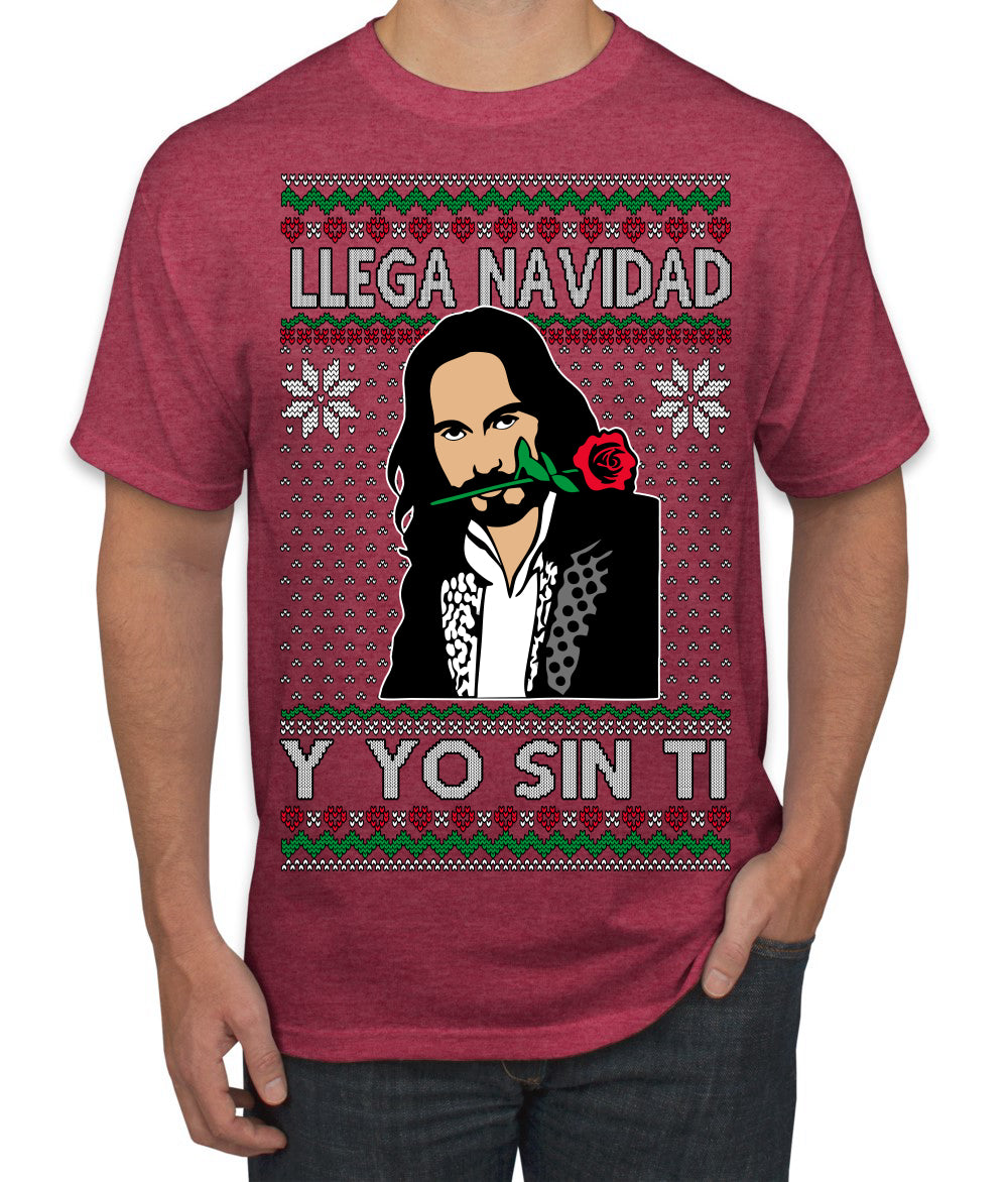 Llega Navidad Y Yo Sin Ti Christmas Is Coming Marco Ugly Christmas Sweater Men's T-Shirt