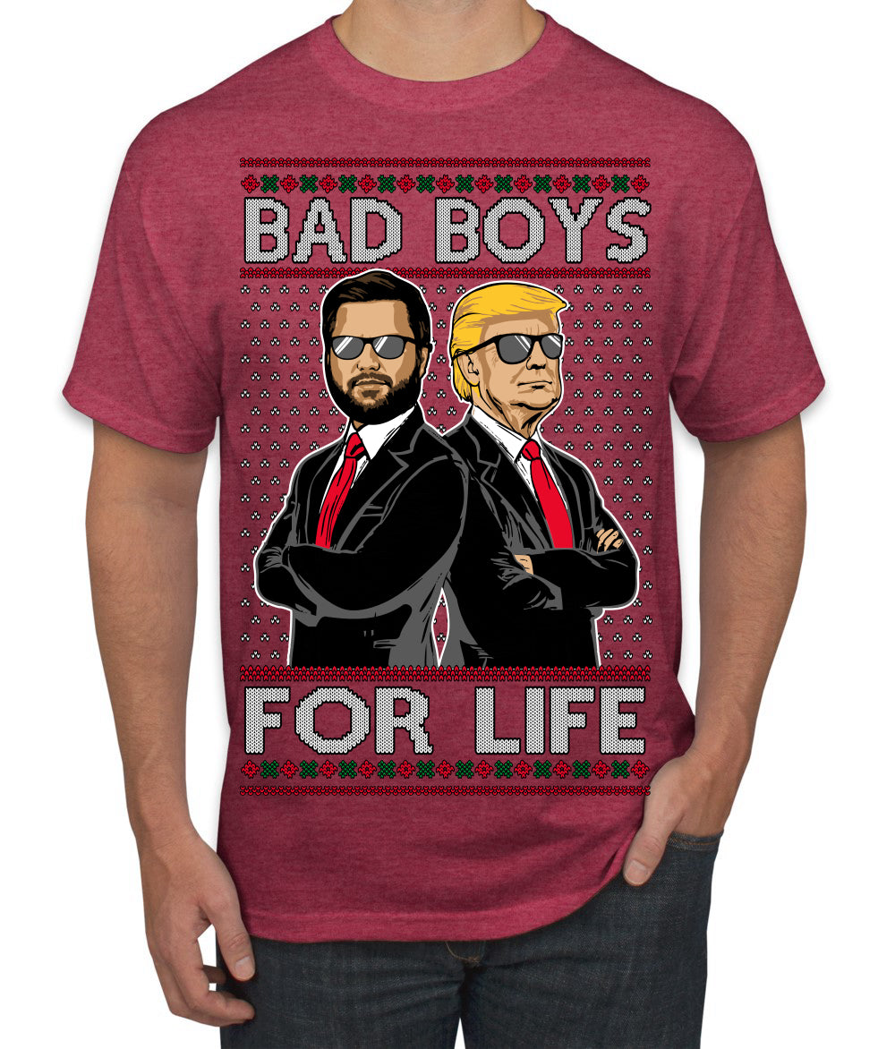 Bad Boys for Life Donald Trump JD Vance Funny 90s Movie Ugly Christmas Sweater Men's T-Shirt