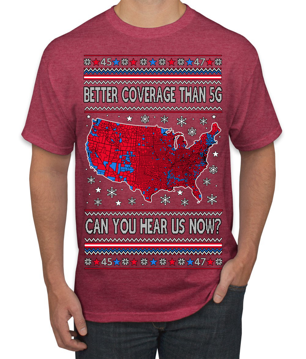 Trump 2024 Better Coverage than 5G Red Wave Landslide Ugly Christmas Sweater Men's T-Shirt