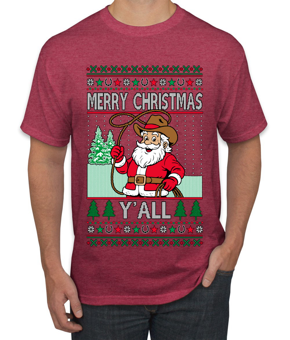 Merry Christmas Y'all Christmas Sweater, Ugly Christmas Sweater Men's T-Shirt