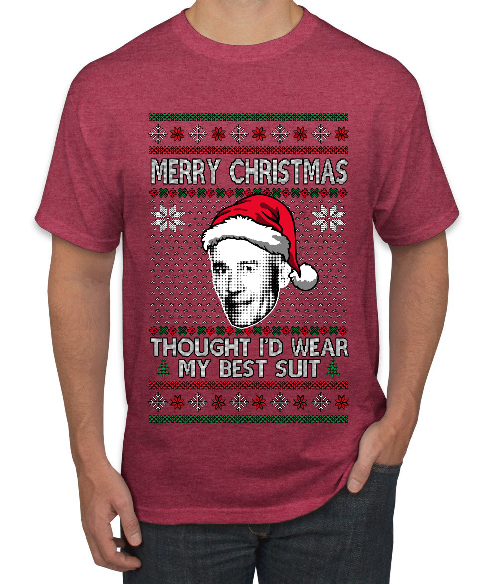 Thought I'd Wear My Best Suit Ed Gein, Ugly Christmas Sweater Men's T-Shirt
