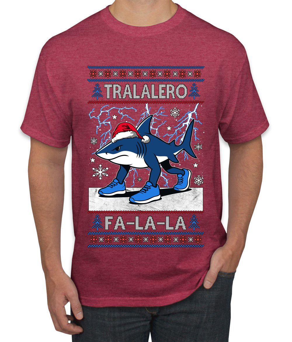 Tralalero Fa La La Brainrot, Ugly Christmas Sweater Men's T-Shirt