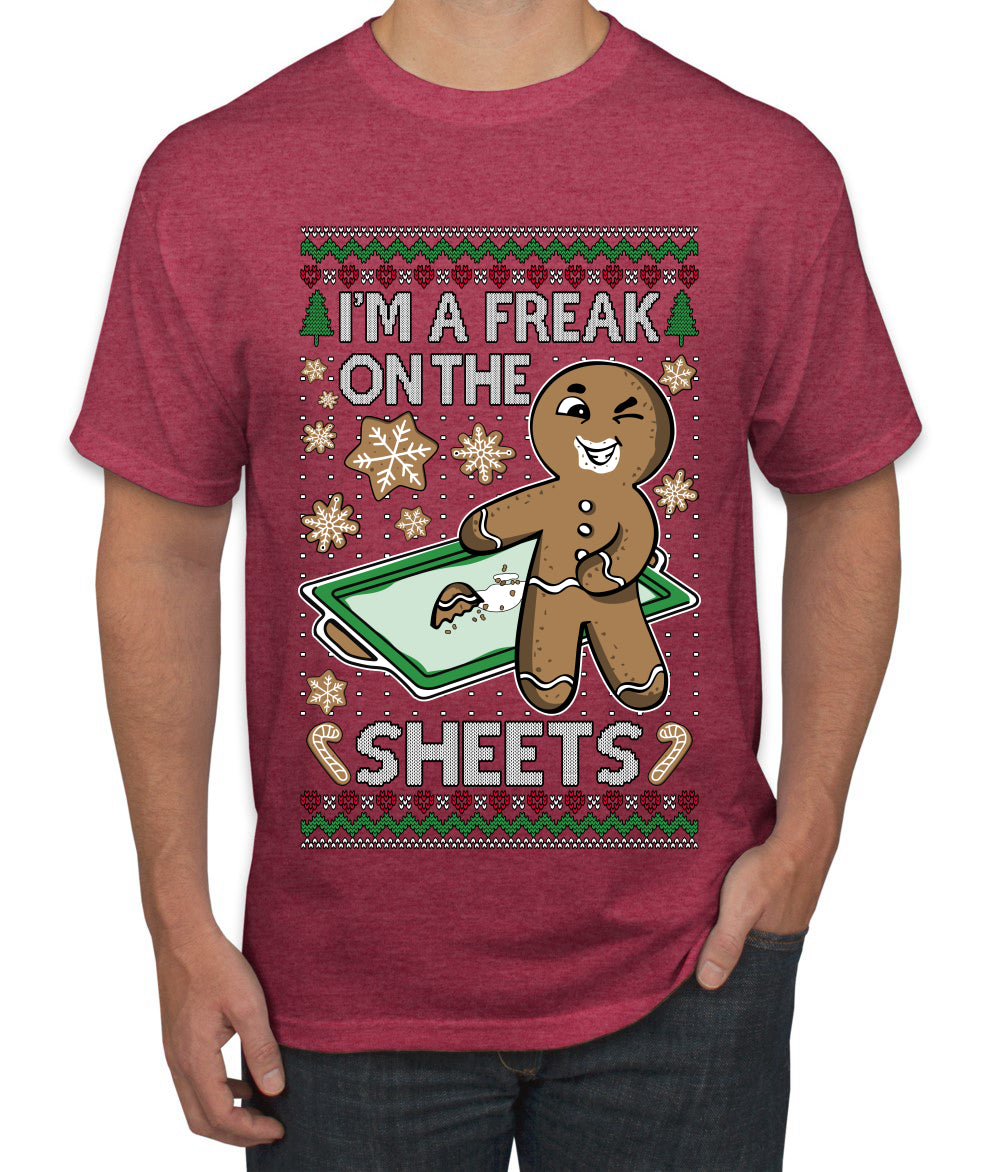 I'm A Freak On The Sheets, Ugly Christmas Sweater Unisex Men's T-Shirt