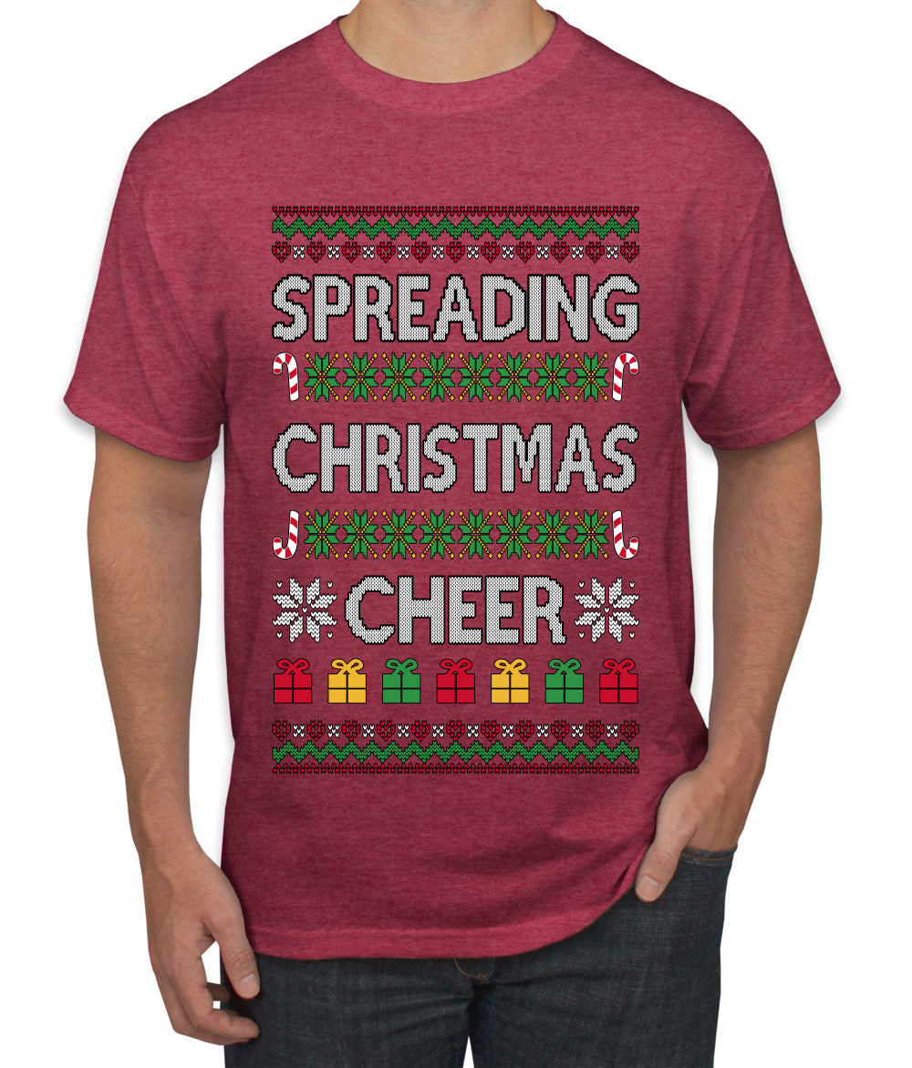 Spreading Christmas Cheer, Ugly Christmas Sweater Unisex Men's T-Shirt