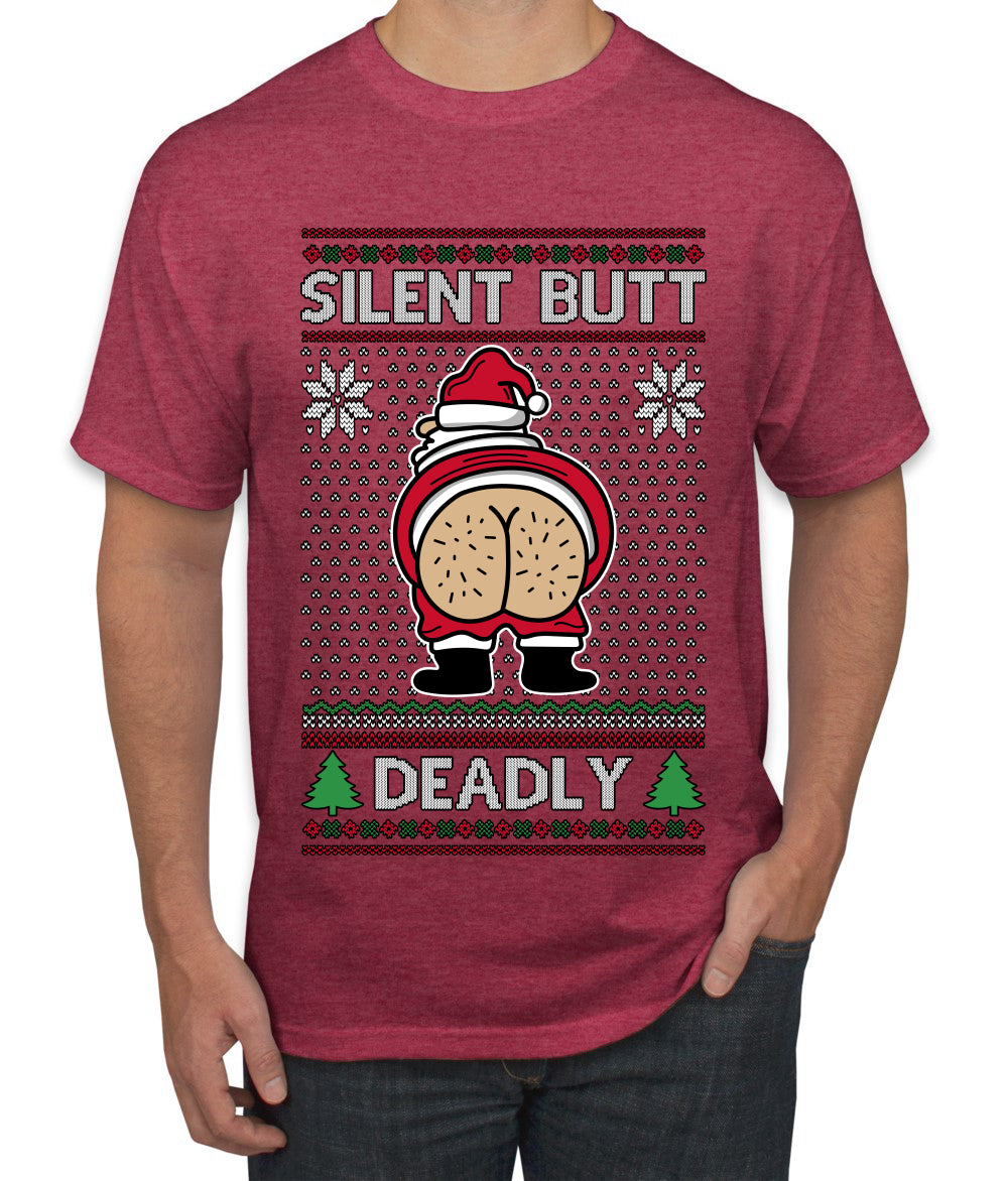 Silent Butt Deadly Farting Santa, Ugly Christmas Sweater Unisex Men's T-Shirt