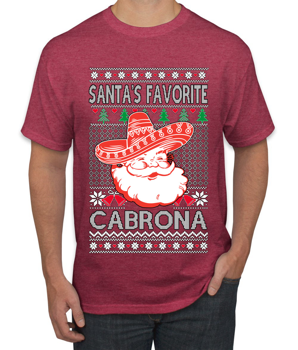 Santa's Favorite Cabrona, Ugly Christmas Sweater Unisex Men's T-Shirt