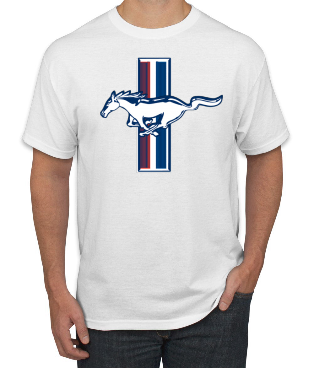 Ford Mustang Retro USA Vintage Logo Classic Bar Cars and Trucks Men's T-Shirt