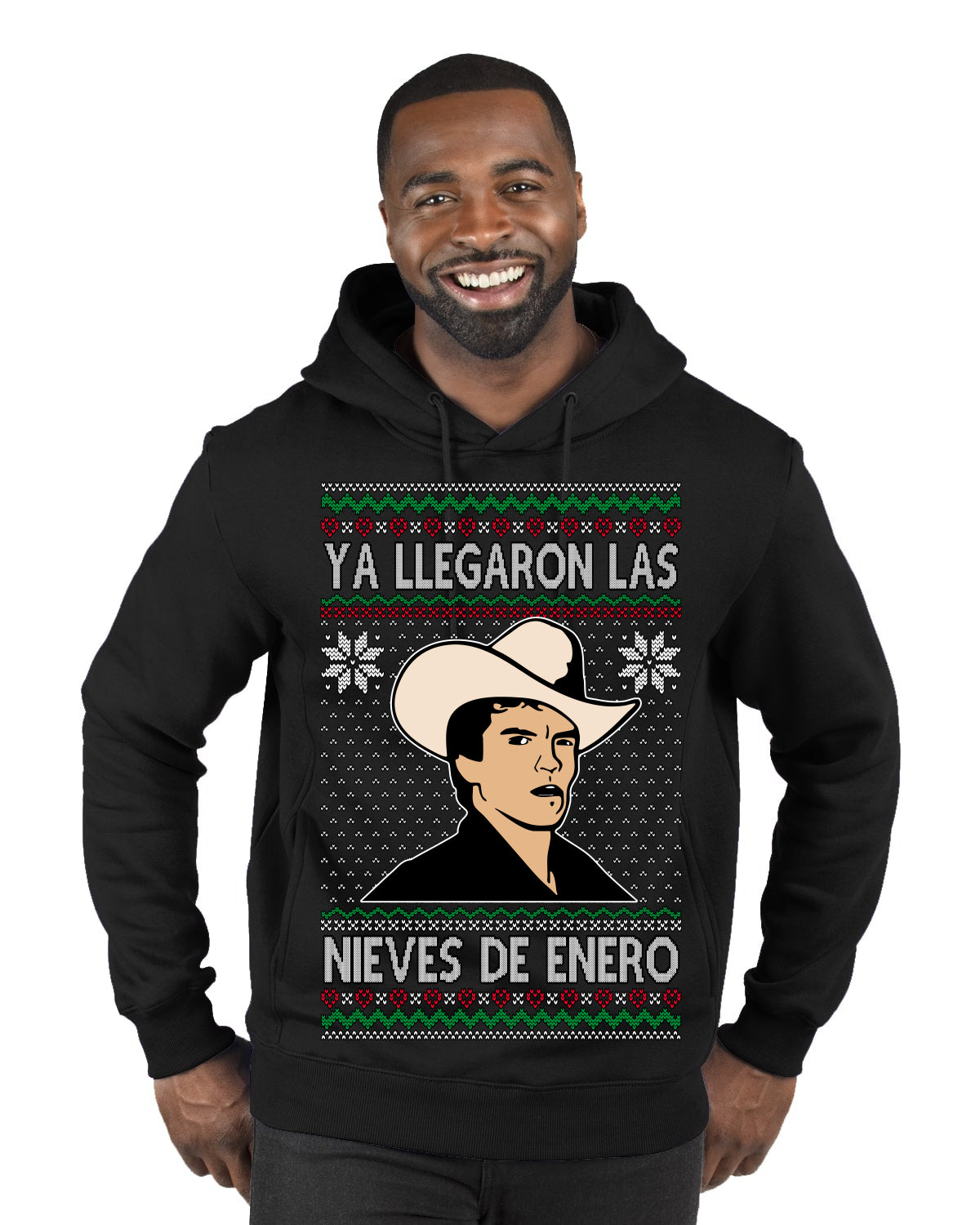 Ya Llegaron Las Nieves De Enero Chalino January Snow Ugly Christmas Sweater Premium Graphic Hoodie Sweatshirt
