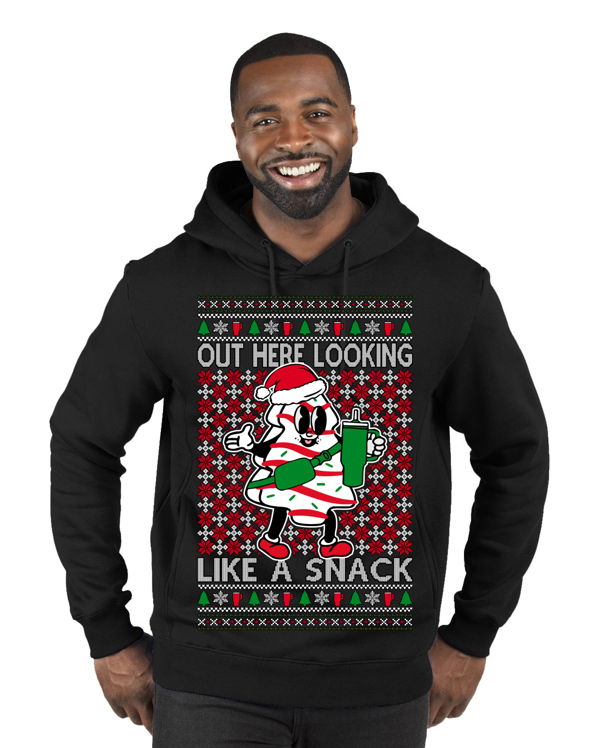 Out Here Looking Like a Snack Funny Cute Christmas Cookie Ugly Christmas Sweater Premium Graphic Hoodie Sweatshirt