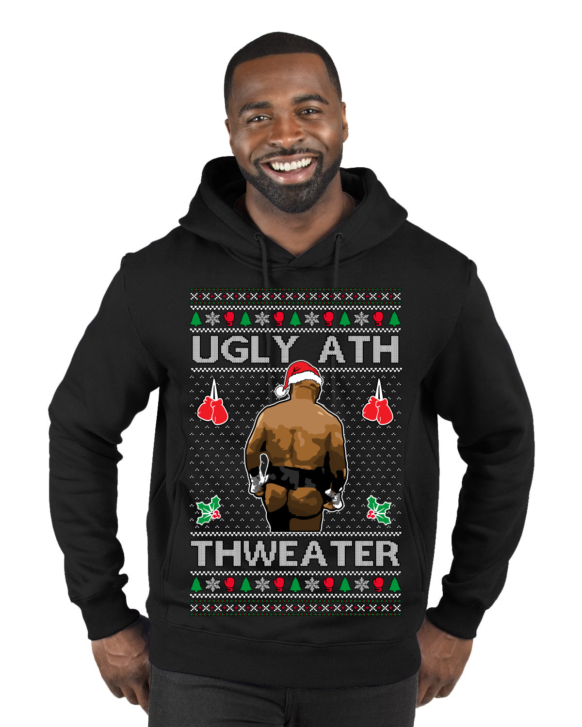 Ugly Ath Sweater Merry Chrithmith, Butt Viral Ugly Ass Boxing Fight Meme Ugly Christmas Sweater Premium Graphic Hoodie Sweatshirt