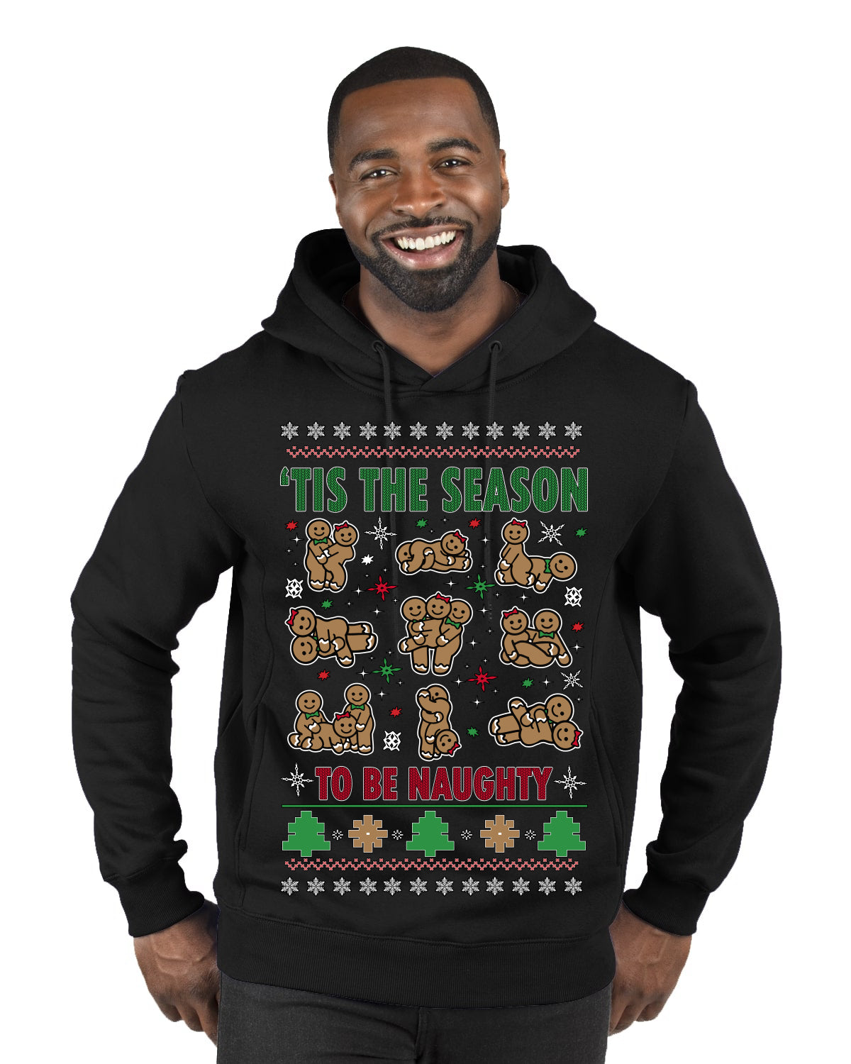 Tis' The Season To Be Naughty Unisex Ugly Christmas Sweater Premium Graphic Hoodie Sweatshirt
