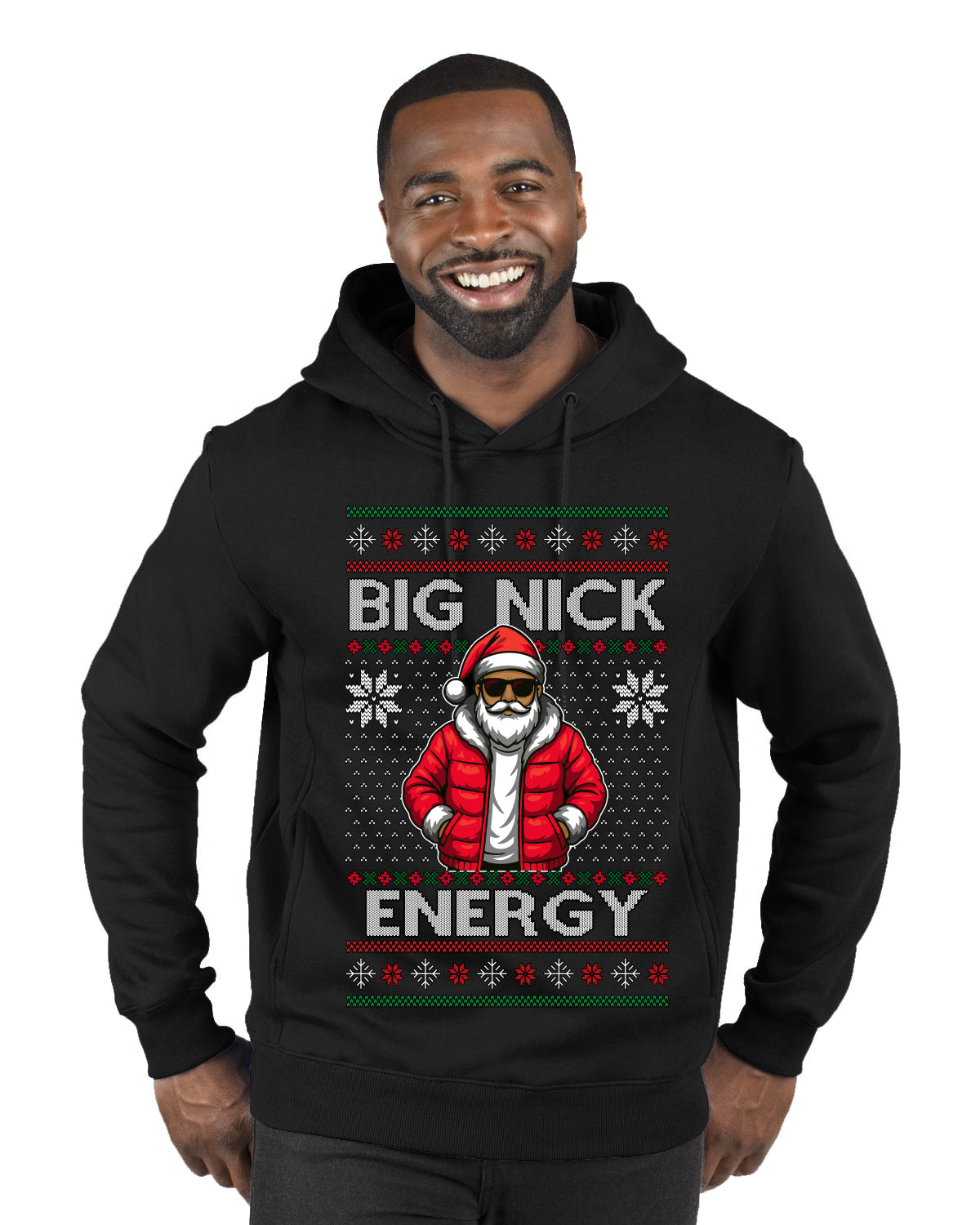 Big Nick Energy, Funny Humor, Ugly Christmas Sweater Premium Graphic Hoodie Sweatshirt