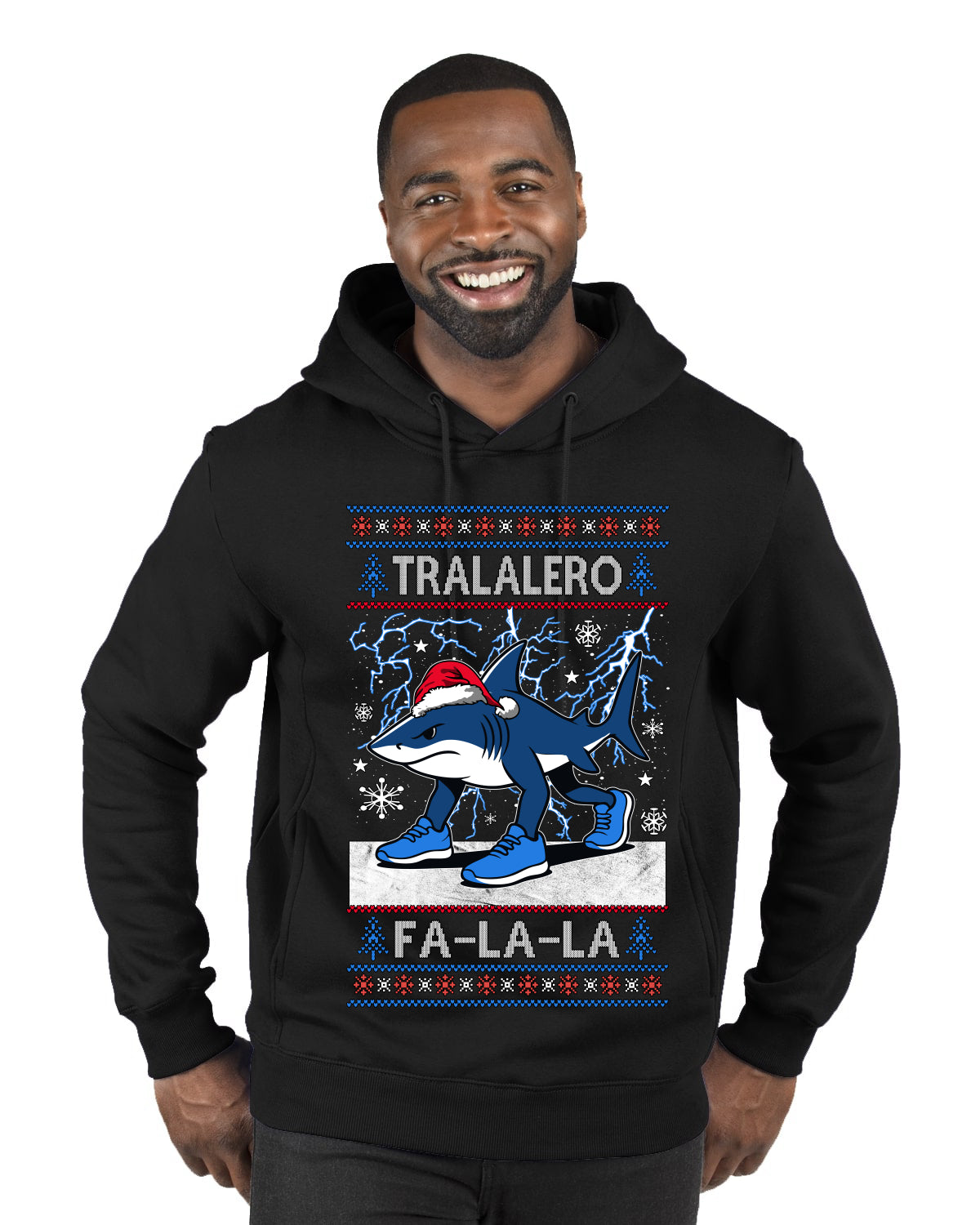 Tralalero Fa La La Brainrot, Ugly Christmas Sweater Premium Graphic Hoodie Sweatshirt