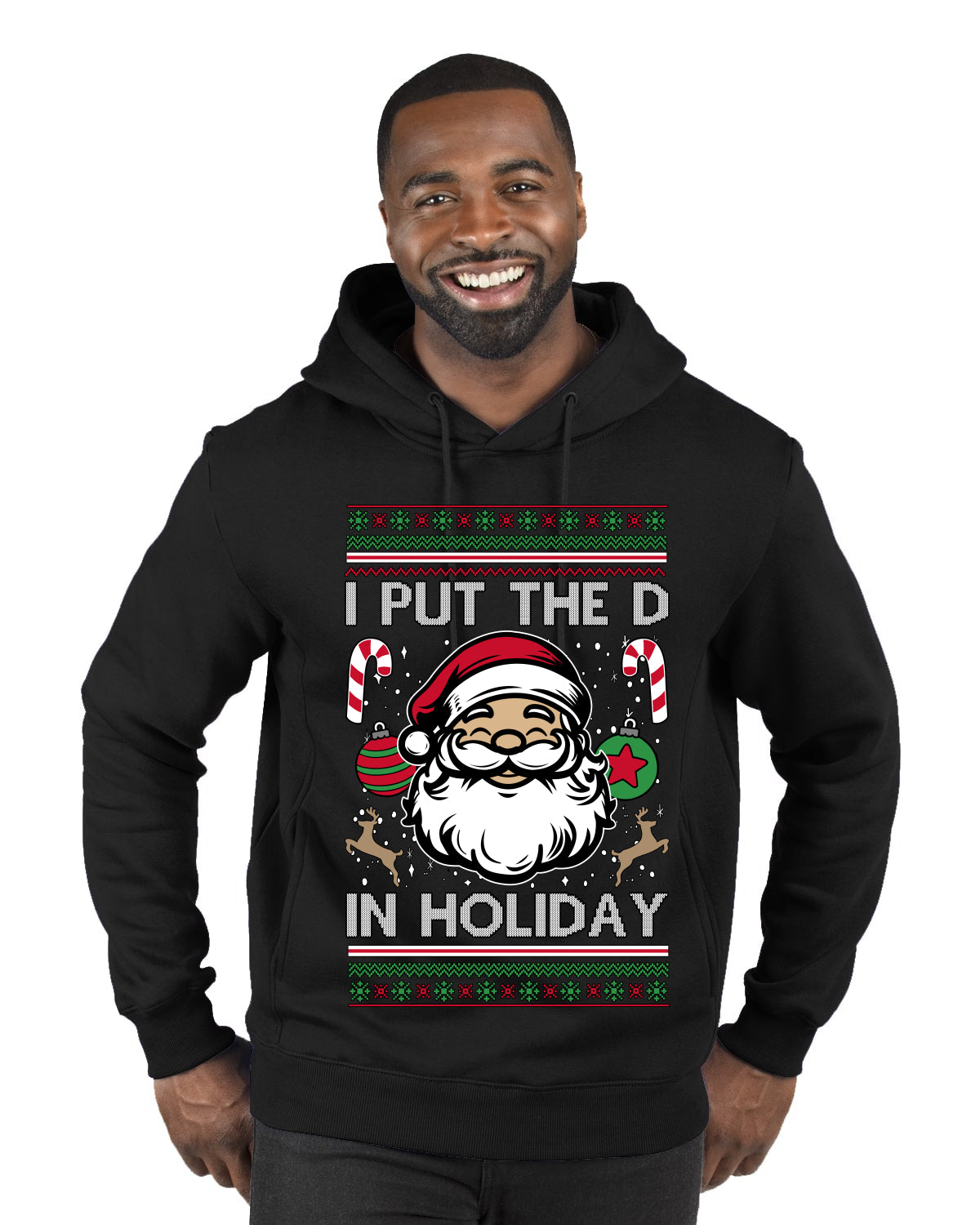 I Put The D In Holiday, Ugly Christmas Sweater Unisex Premium Graphic Hoodie Sweatshirt