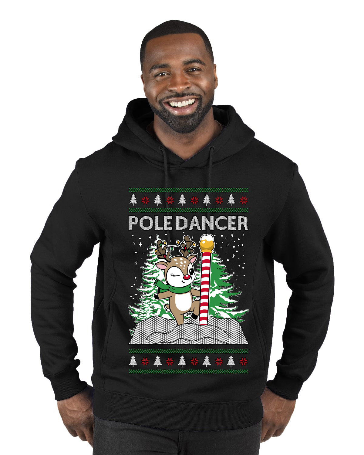 Pole Dancer, Ugly Christmas Sweater Unisex Premium Graphic Hoodie Sweatshirt