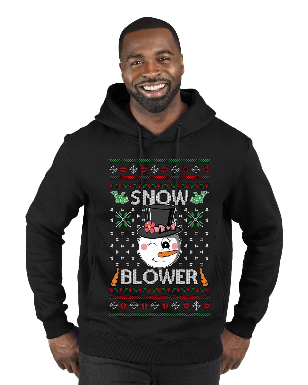 Snow Blower, Ugly Christmas Sweater Unisex Premium Graphic Hoodie Sweatshirt