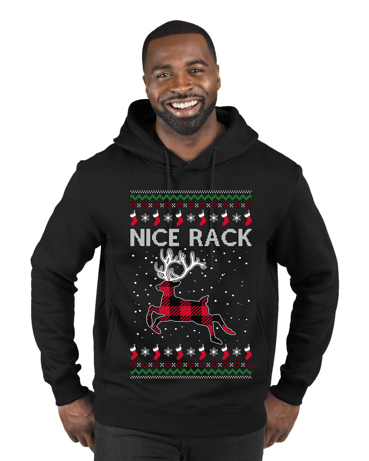 Nice Rack, Ugly Christmas Sweater Unisex Premium Graphic Hoodie Sweatshirt