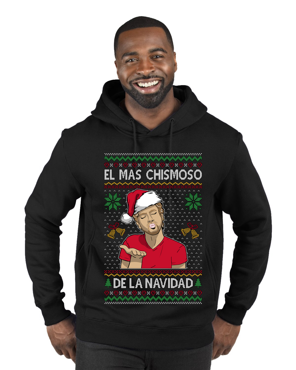 El Mas Chismoso De La Navidad, Ugly Christmas Sweater Unisex Premium Graphic Hoodie Sweatshirt