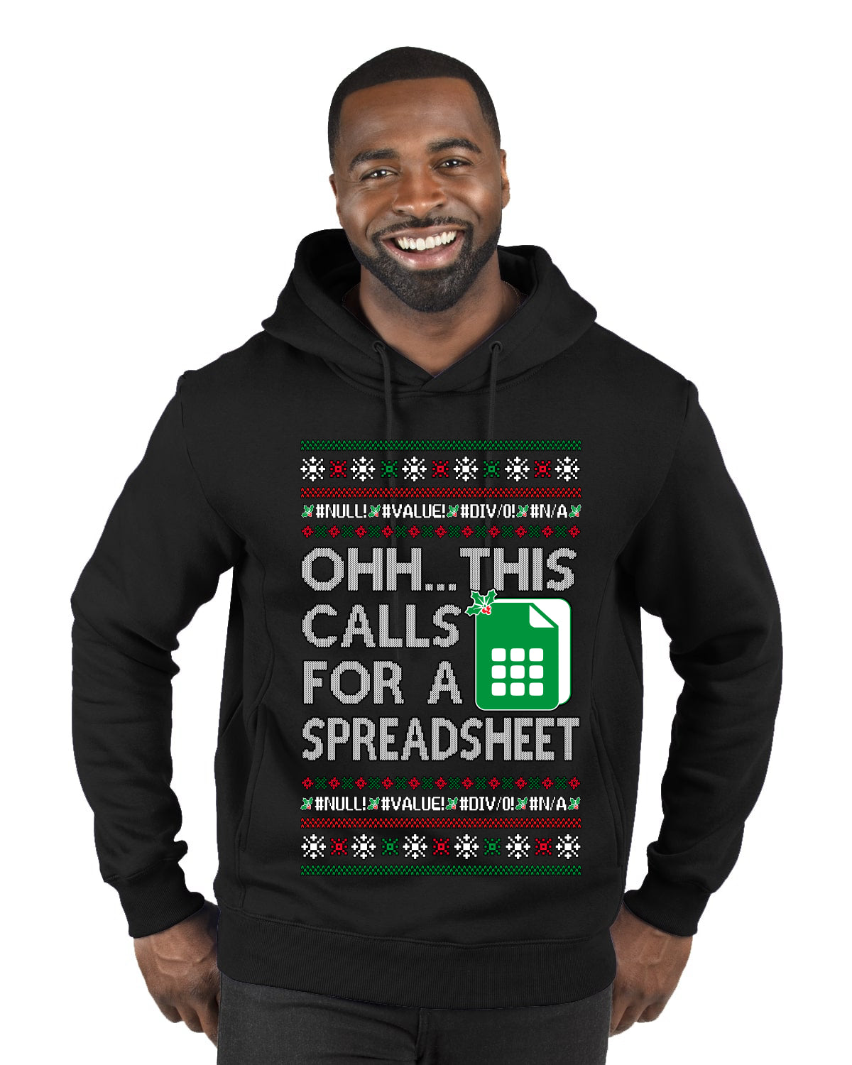 Oh... This Calls for A Spreadsheet, Ugly Christmas Sweater Unisex Premium Graphic Hoodie Sweatshirt