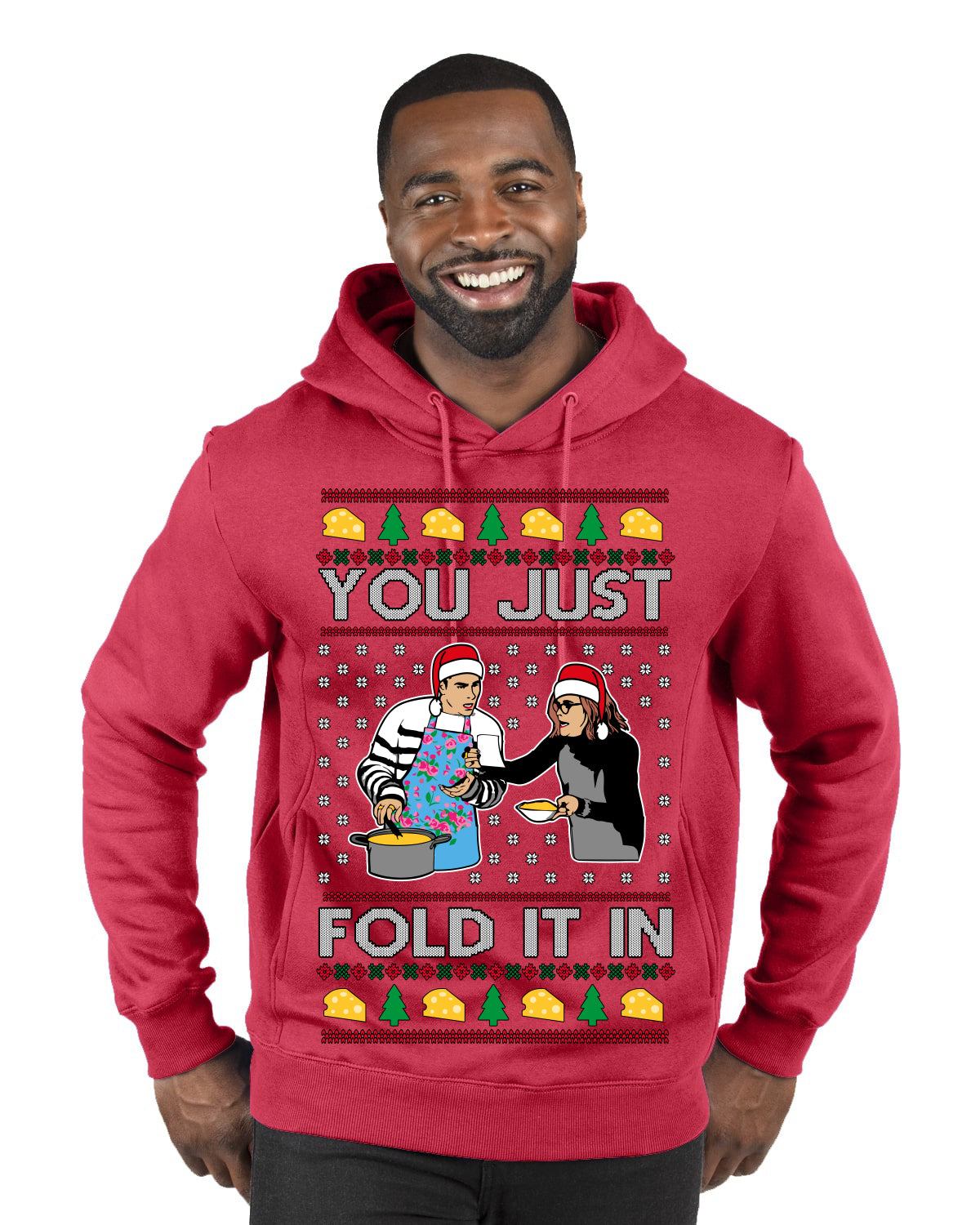 You Just Fold It In Funny Enchilada Moira David TV Sitcom Ugly Christmas Sweater Premium Graphic Hoodie Sweatshirt