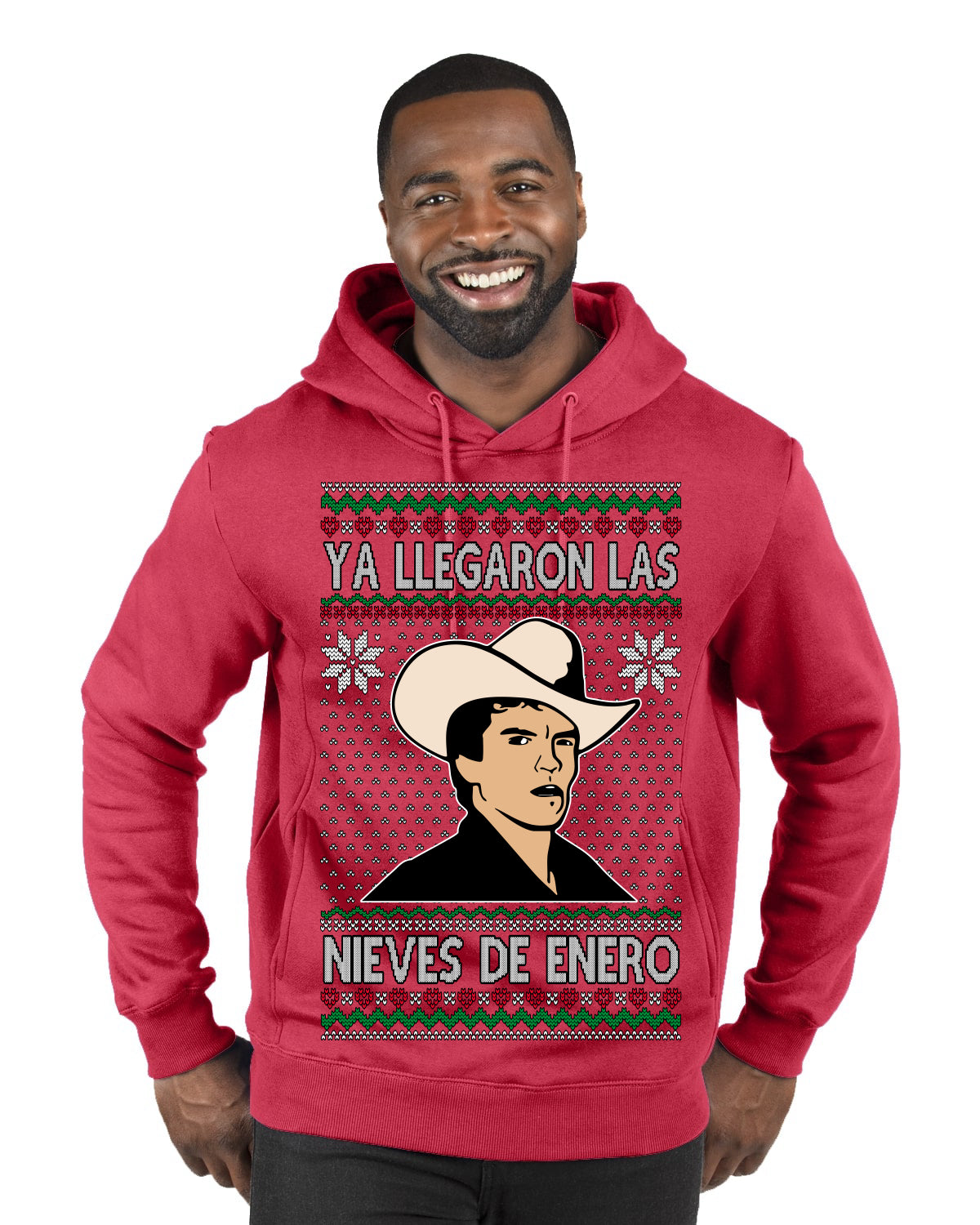 Ya Llegaron Las Nieves De Enero Chalino January Snow Ugly Christmas Sweater Premium Graphic Hoodie Sweatshirt