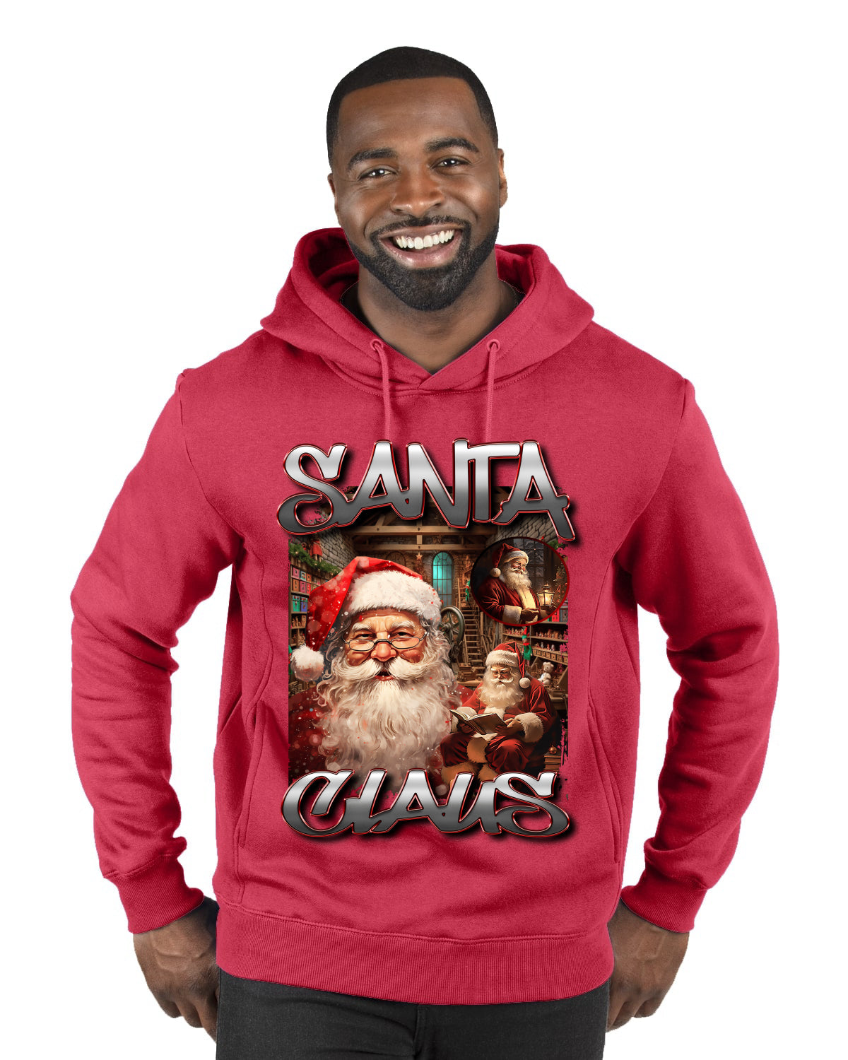 Santa Claus Bootleg Rap Music Style Ugly Christmas Sweater Premium Graphic Hoodie Sweatshirt