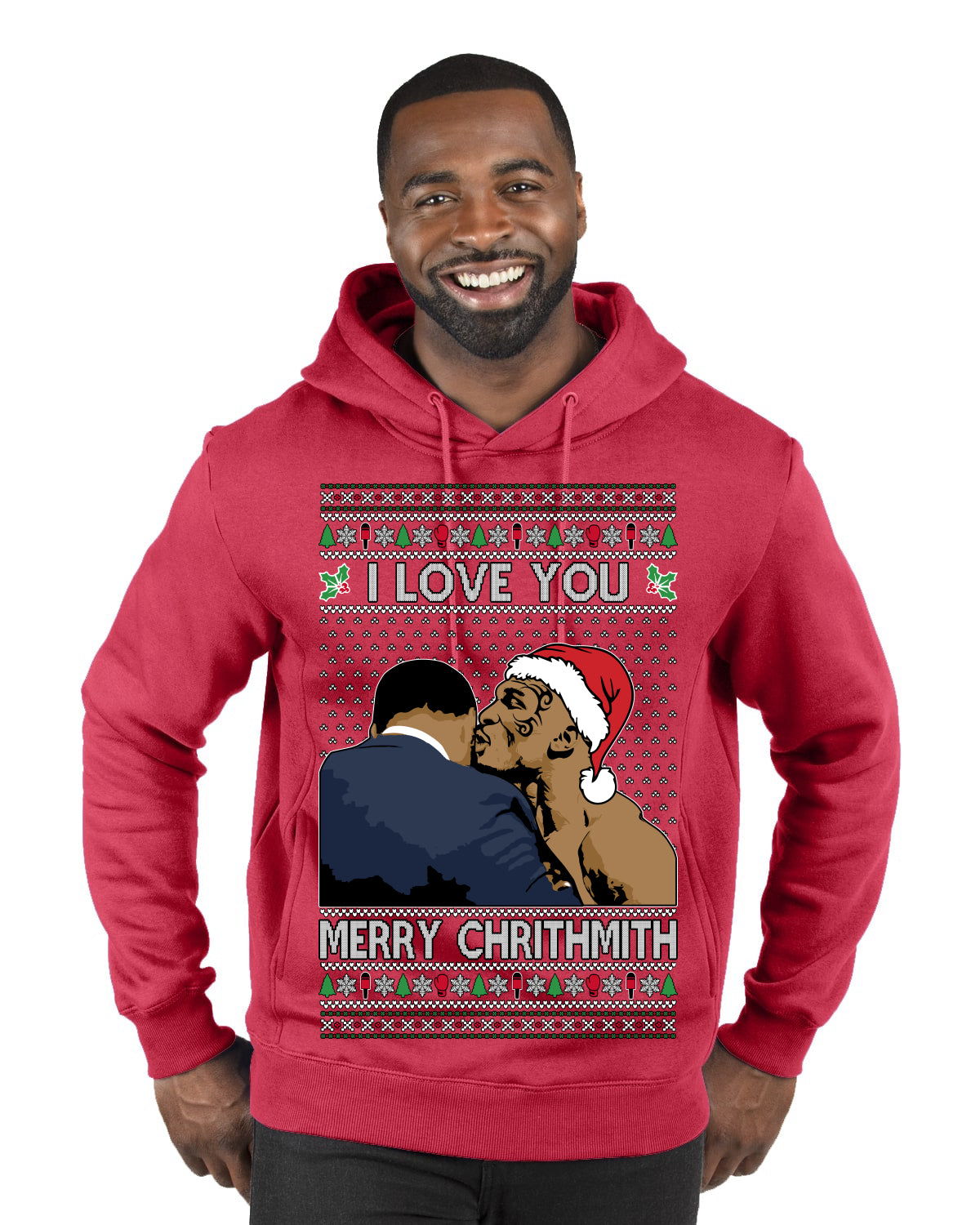 I Love You Merry Chrithmith Funny Boxing Fight Meme Classic Funny Xmas Ugly Christmas Sweater Premium Graphic Hoodie Sweatshirt