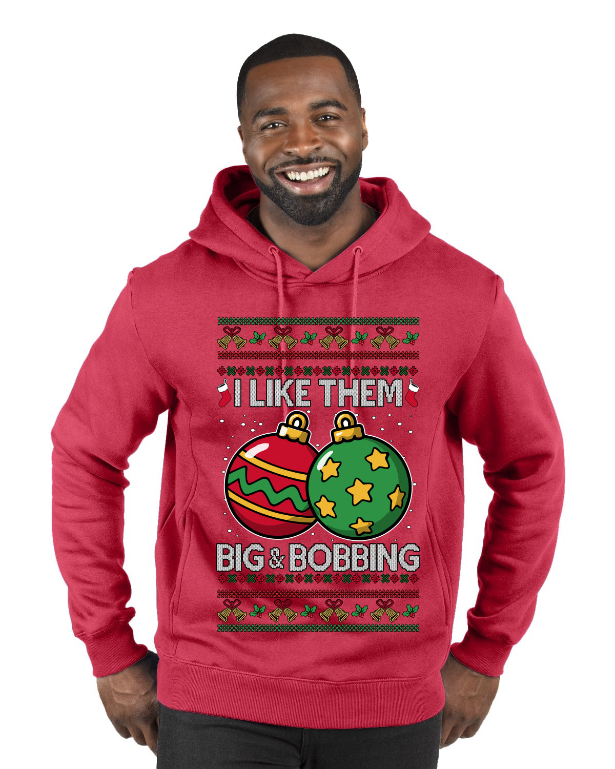 Big and Bobbing, Funny Ugly Christmas Sweater Unisex Premium Graphic Hoodie Sweatshirt