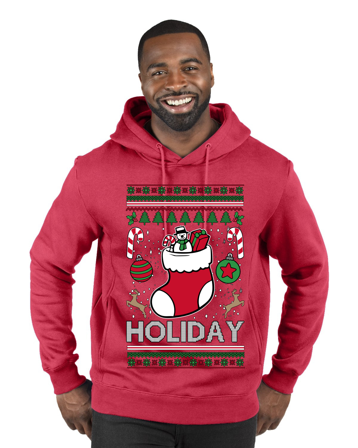 Holiday, Ugly Christmas Sweater Unisex Premium Graphic Hoodie Sweatshirt