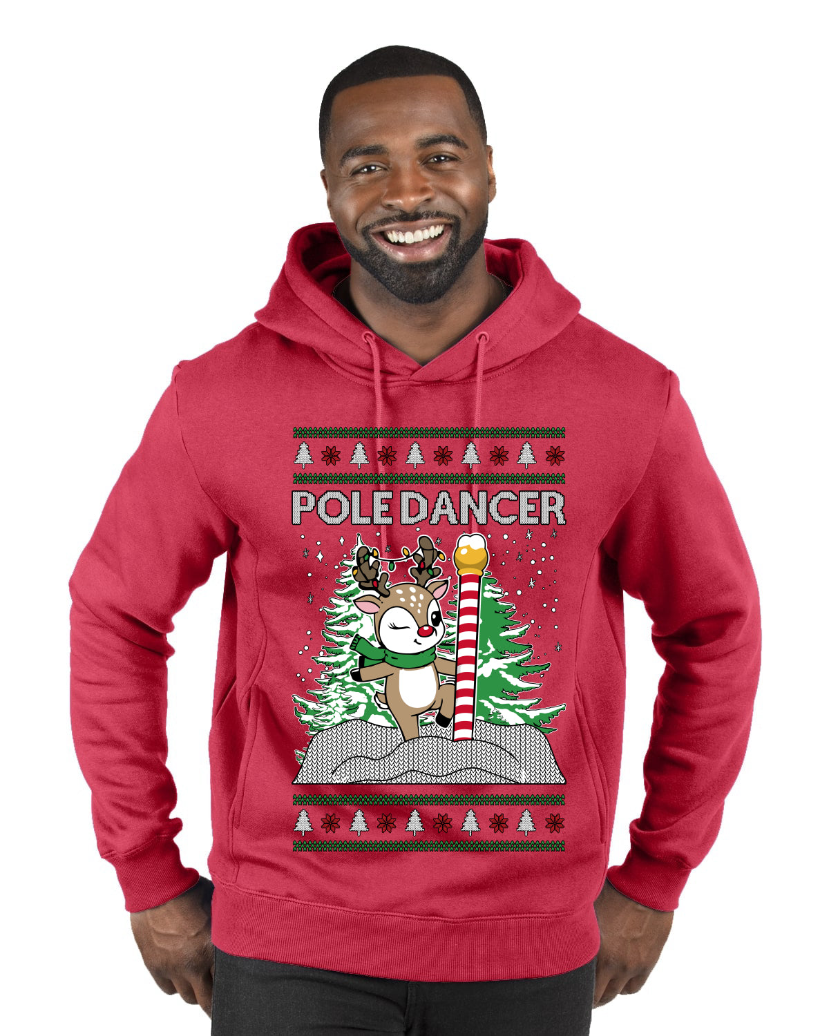 Pole Dancer, Ugly Christmas Sweater Unisex Premium Graphic Hoodie Sweatshirt