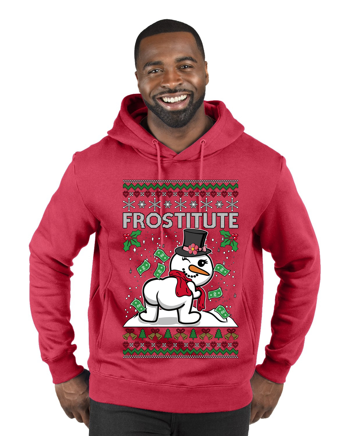 Frostitute, Ugly Christmas Sweater Unisex Premium Graphic Hoodie Sweatshirt