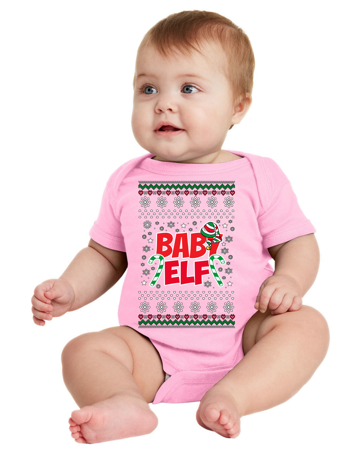 Baby Elf Cute Holiday Winter Infant Toddler Creeper Boys Girls Ugly Christmas Sweater Baby Creeper Boys Girls Infant Bodysuit