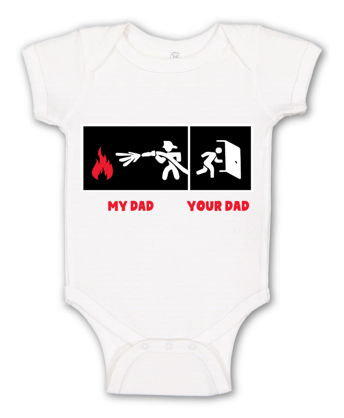 My Dad vs Your Dad Firefighter Gift Humor Baby Creeper Boys Girls Infant Bodysuit