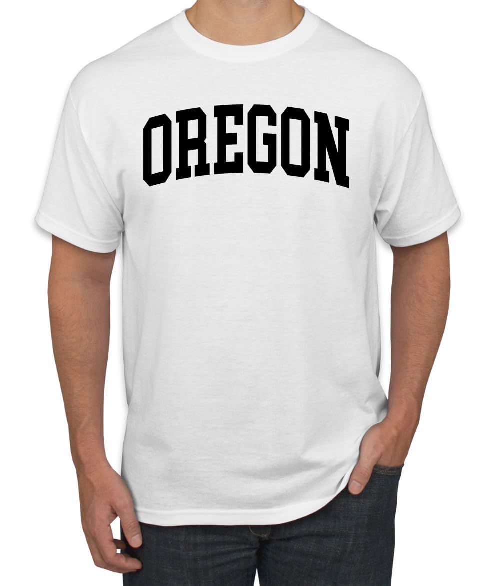 State of Oregon College Style White Fashion Men's T-Shirt