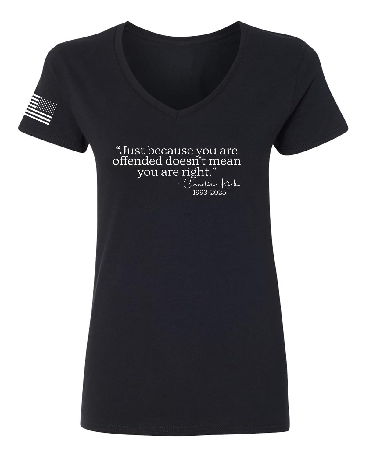 Freedom God Family Patriotism Shirt, Christian Conservative Tee for Women, Women’s Standard V-Neck Tee