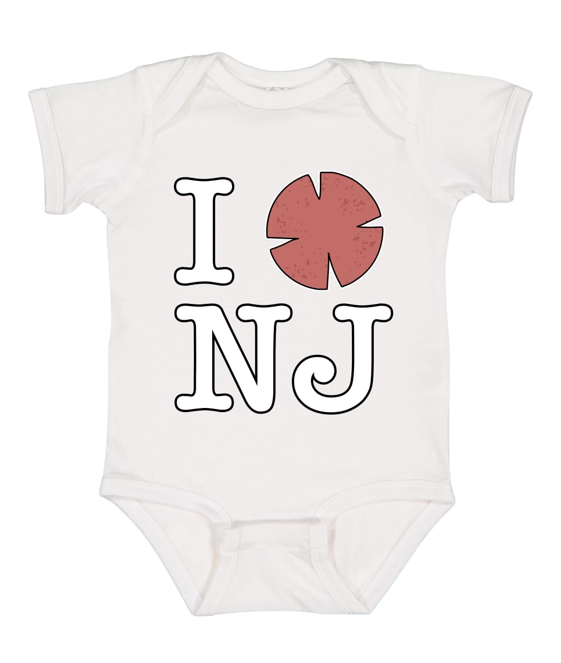 I Heart NJ Funny Love New Jersey Pork Roll Shape Breakfast Meme Fashion Baby Creeper Boys Girls Infant Bod