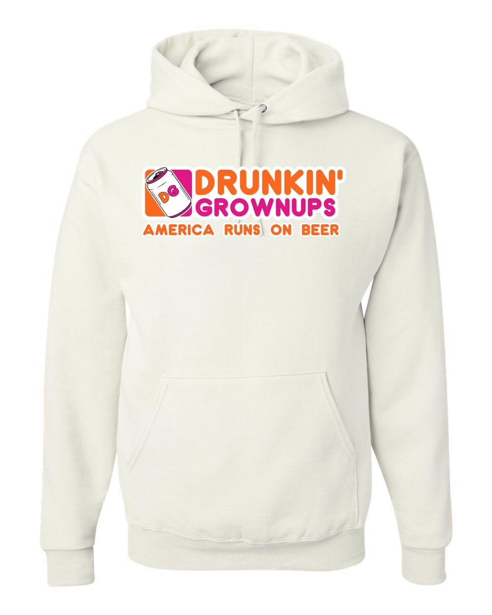Drunkin' Grownups America Runs on Alcohol Parody Humor Unisex Hoodie Sweatshirt