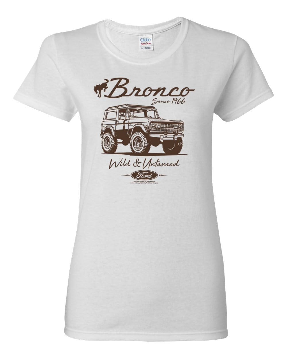 Ford Bronco Wild Untamed 1966, Classic Retro USA Motors Cars and Trucks Womens Shirt