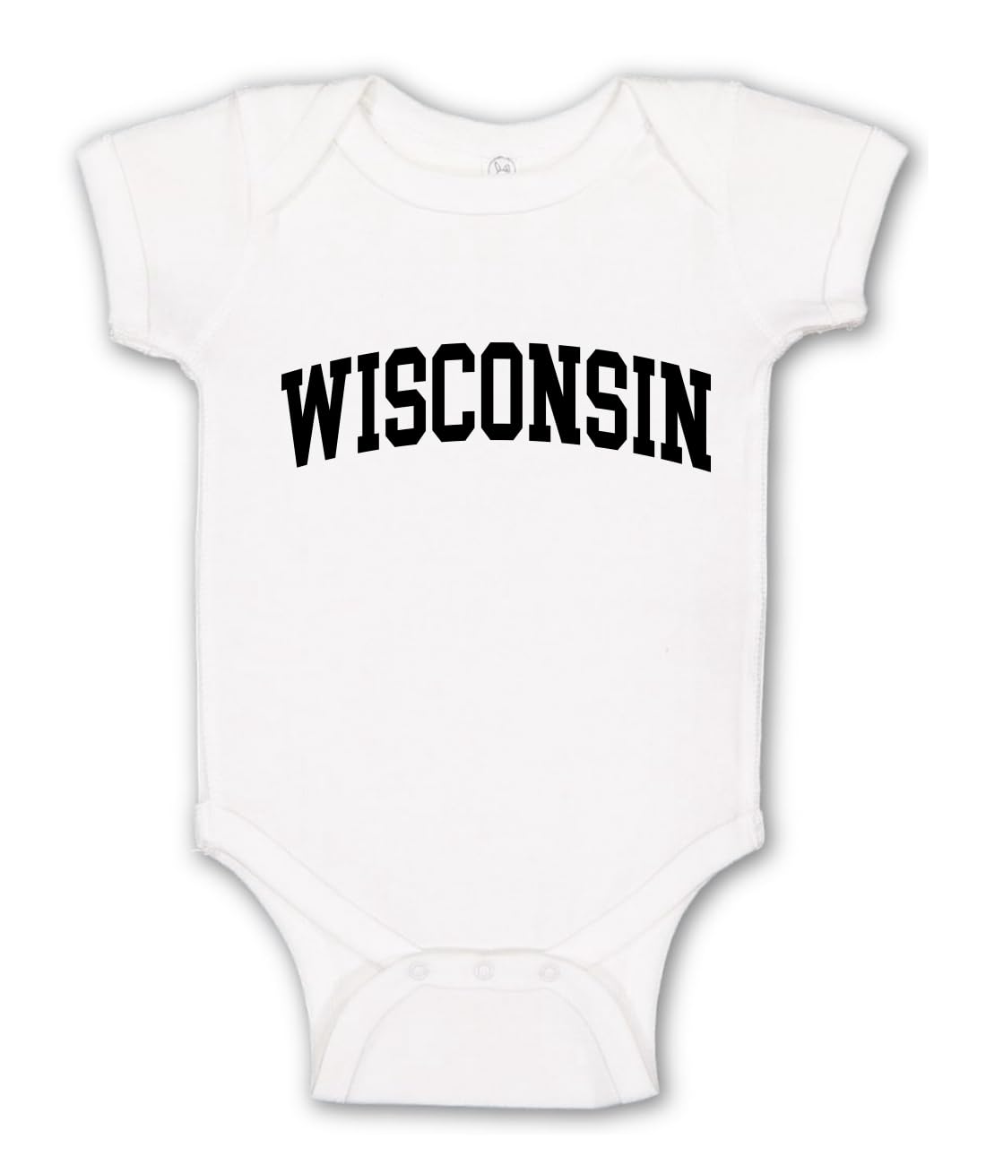 State of Wisconsin College Style White Fashion Baby Black Sports Baby Creeper Boys Girls Infant Bodysuit