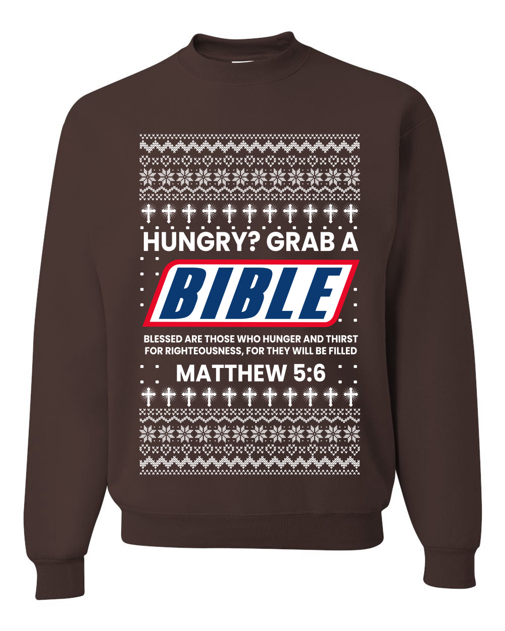 Enjoy Jesus Christ Parody Wordplay, Unisex Ugly Christmas Sweater, Crewneck Sweatshirts