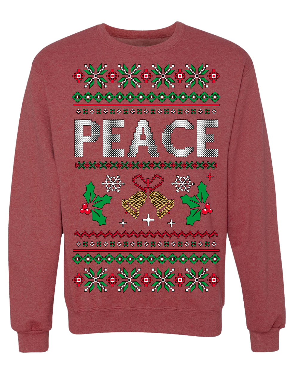 Peace Ugly Christmas Sweater Crewneck Sweatshirt