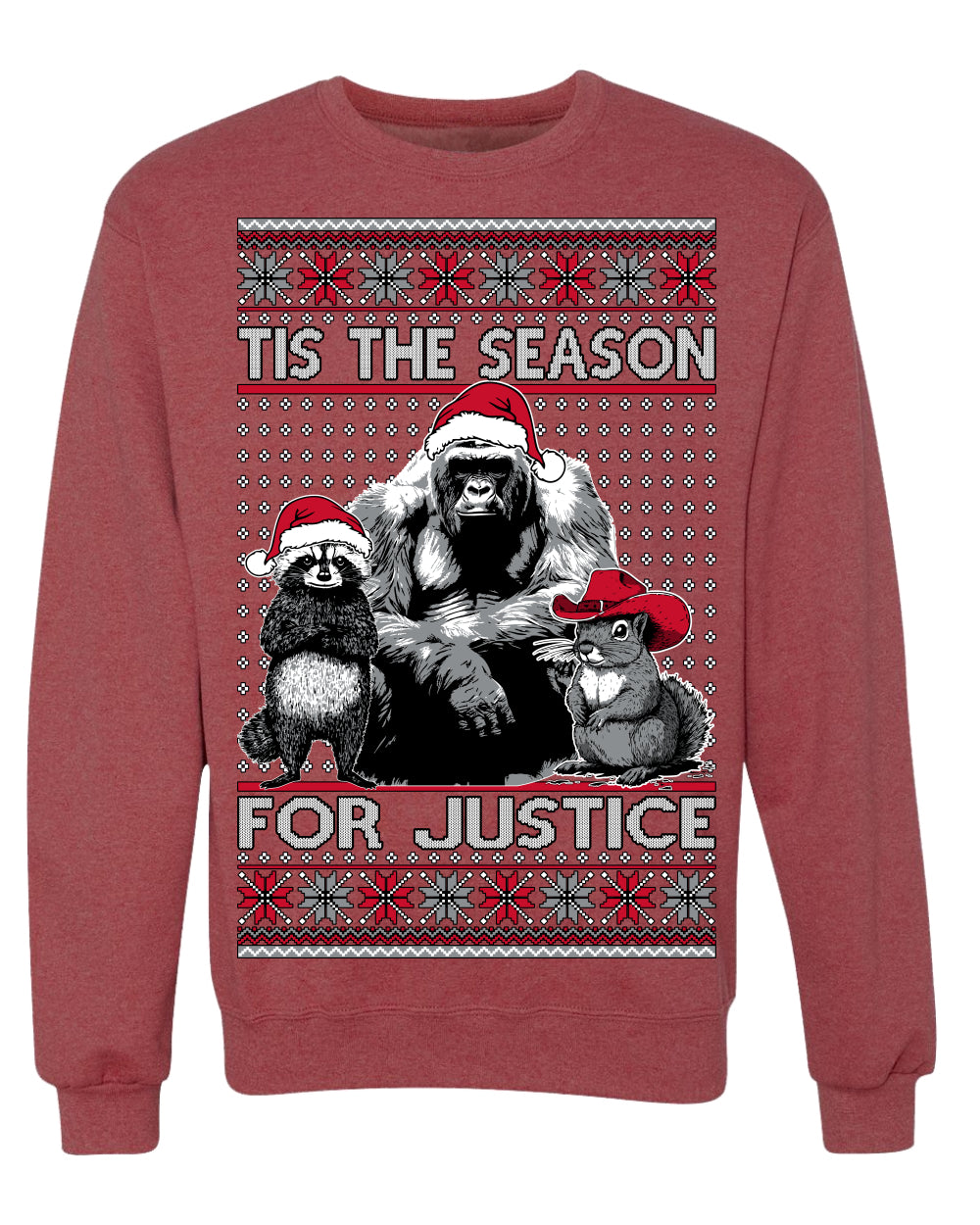 Tis the Season For Justice Harambe Peanut Fred Raccoon Ugly Christmas Sweater