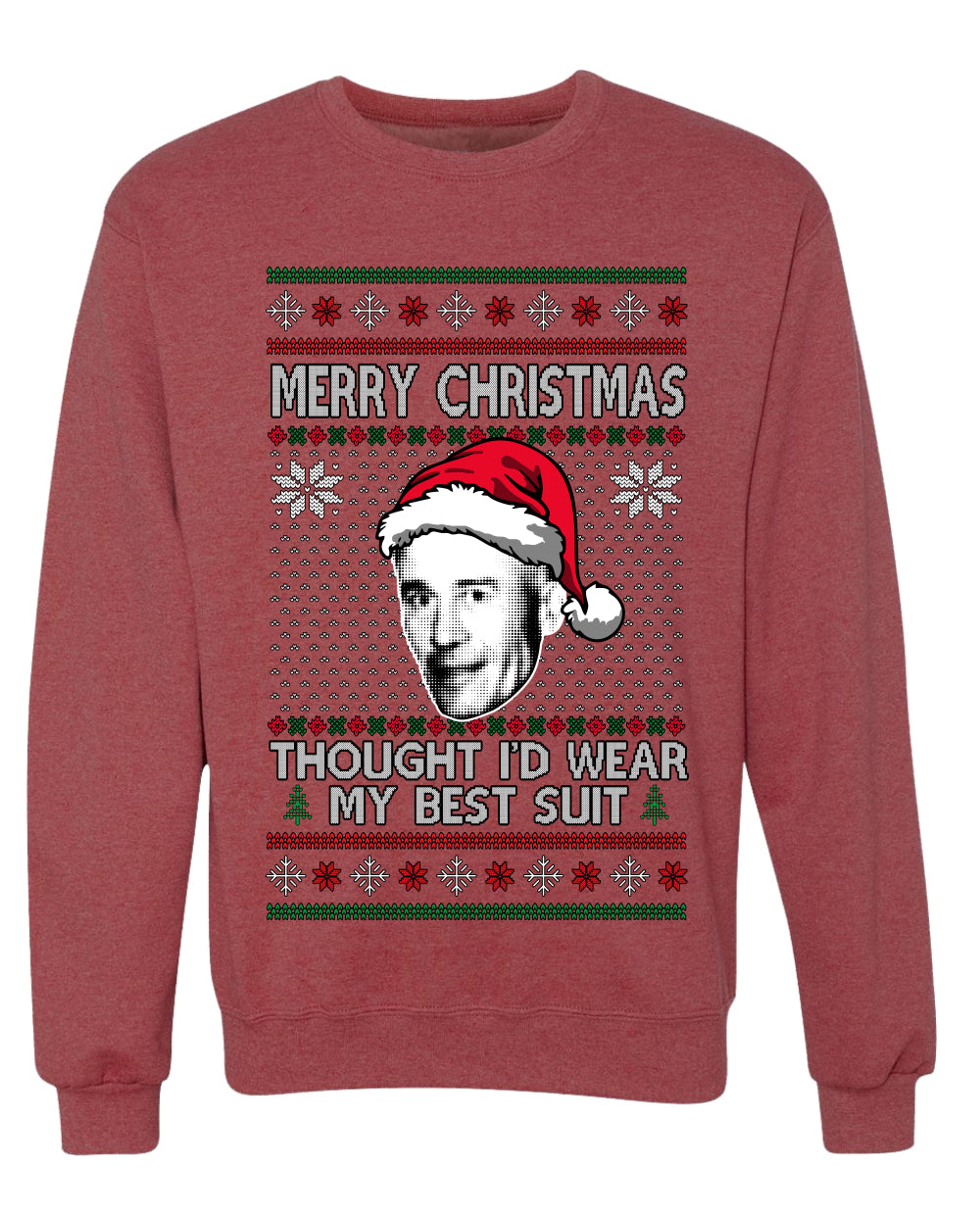 Thought I'd Wear My Best Suit Ed Gein, Unisex Ugly Christmas Sweater Crewneck Sweatshirts